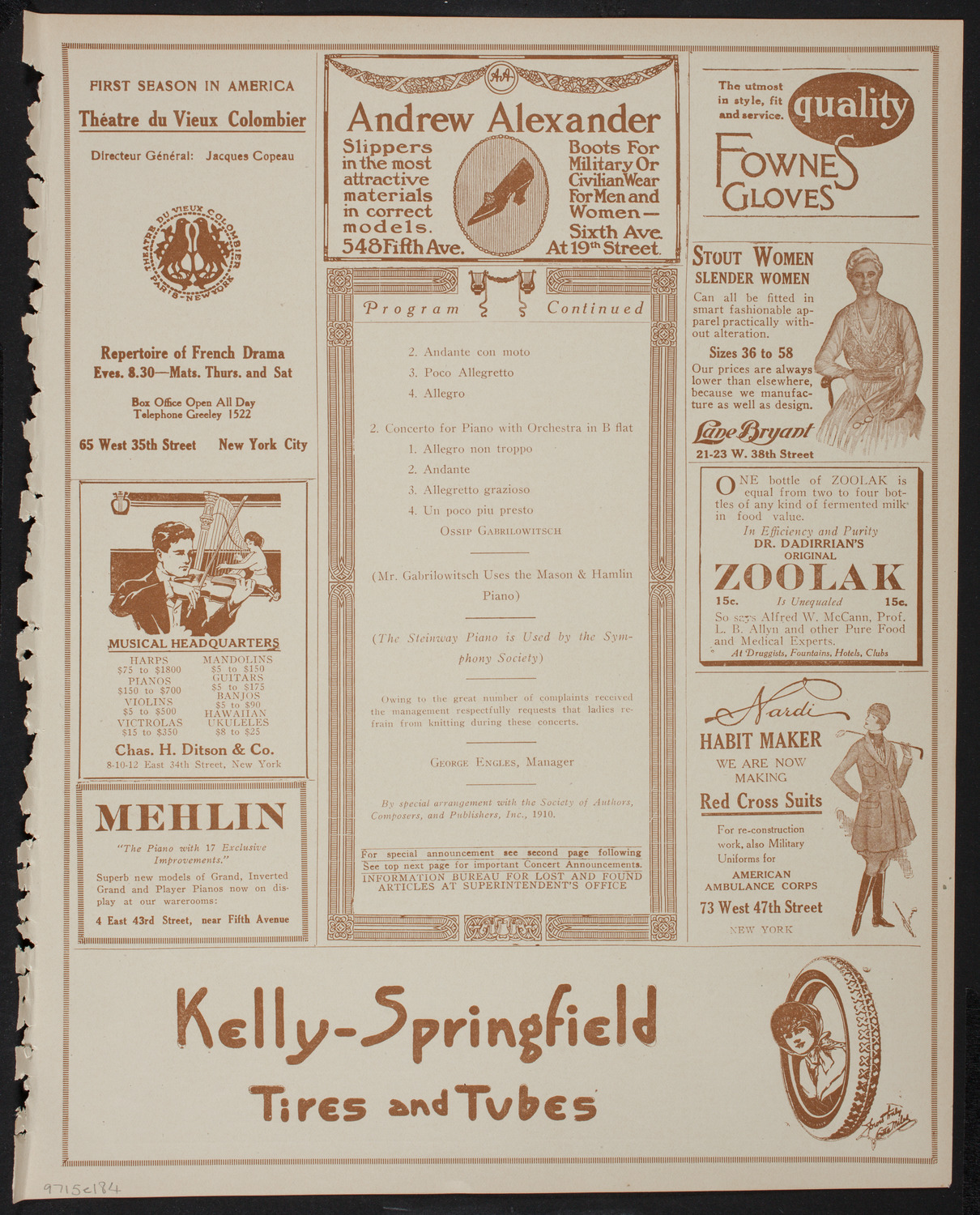 New York Symphony Orchestra, January 5, 1918, program page 7