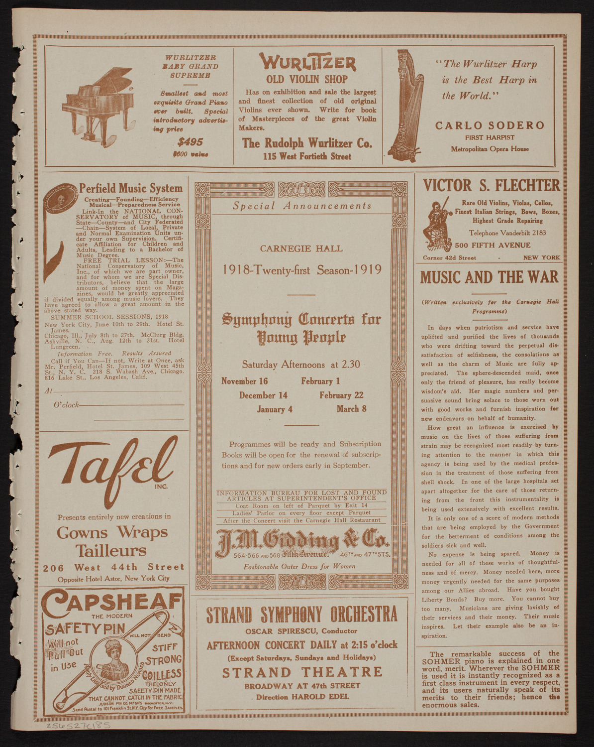 Meeting: The Humanitarian Cult, May 27, 1918, program page 9