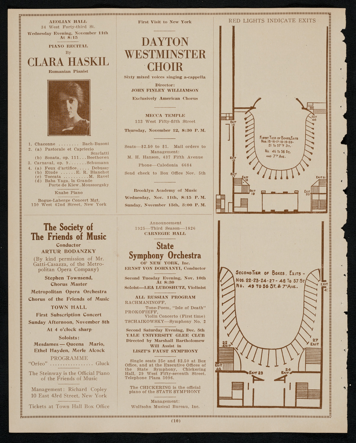 New York Philharmonic, November 7, 1925, program page 10