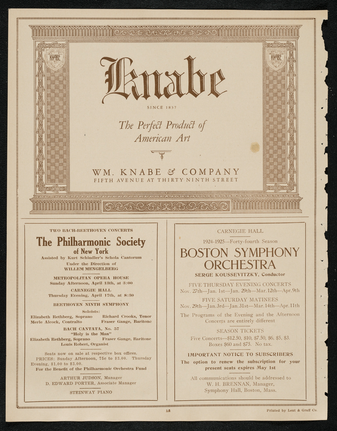 New York Banks' Glee Club, April 8, 1924, program page 12
