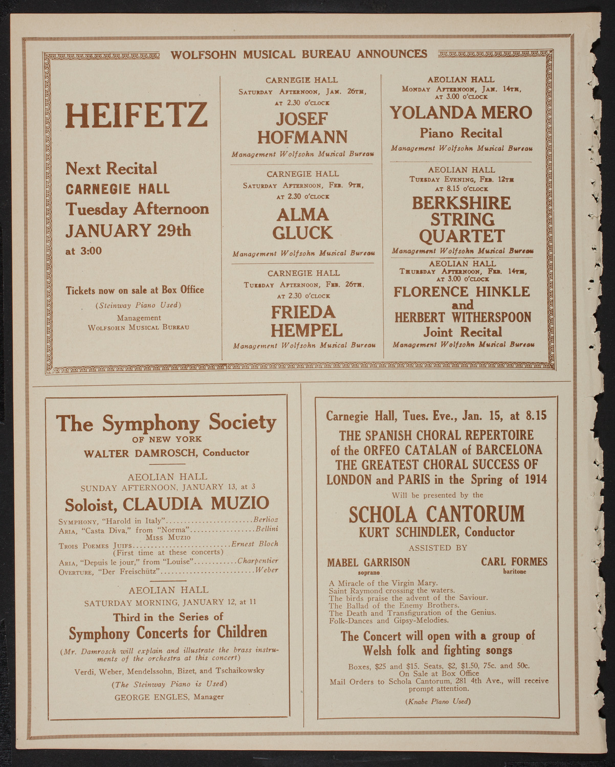 Lecture by Private Harold R. Peat, January 11, 1918, program page 8