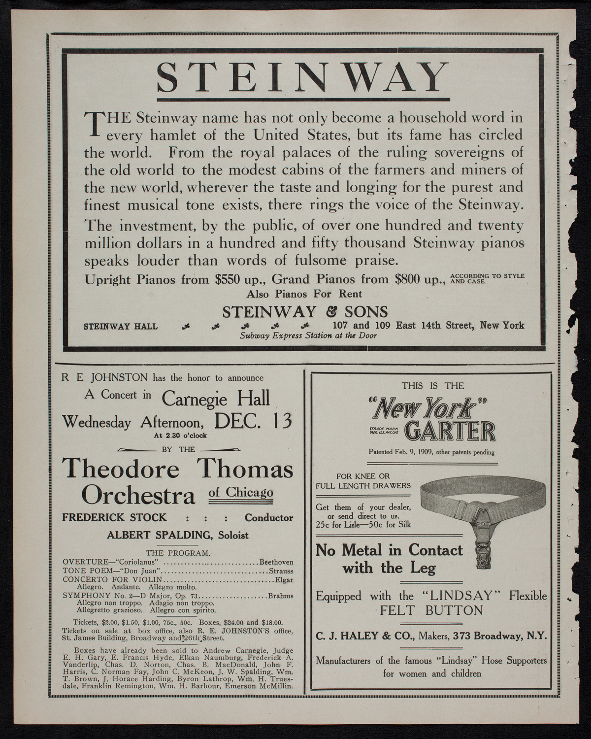 Russian Symphony Society of New York, December 2, 1911, program page 4