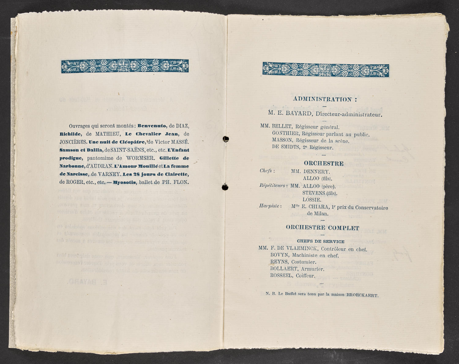 Tableau de la Troupe por l'anné théatrale 1892-1893, page 4 of 12