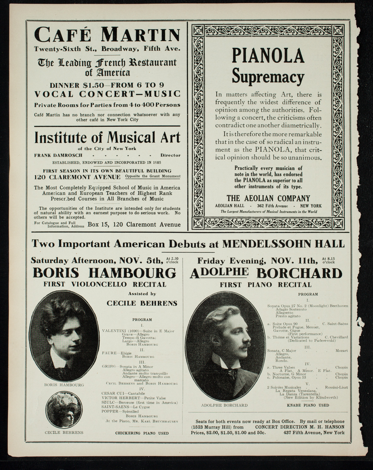 David Bispham, Baritone, October 30, 1910, program page 6