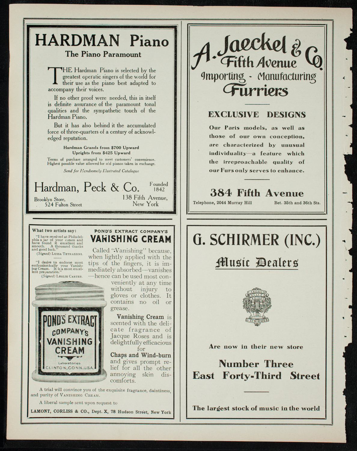 Marcella Sembrich, Soprano, December 6, 1910, program page 8