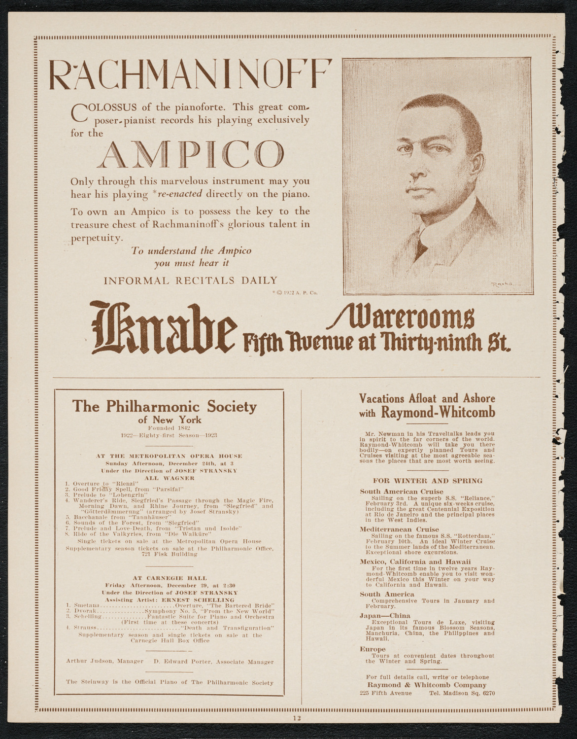 Newman Traveltalks: Sudan to Cairo, December 17, 1922, program page 12