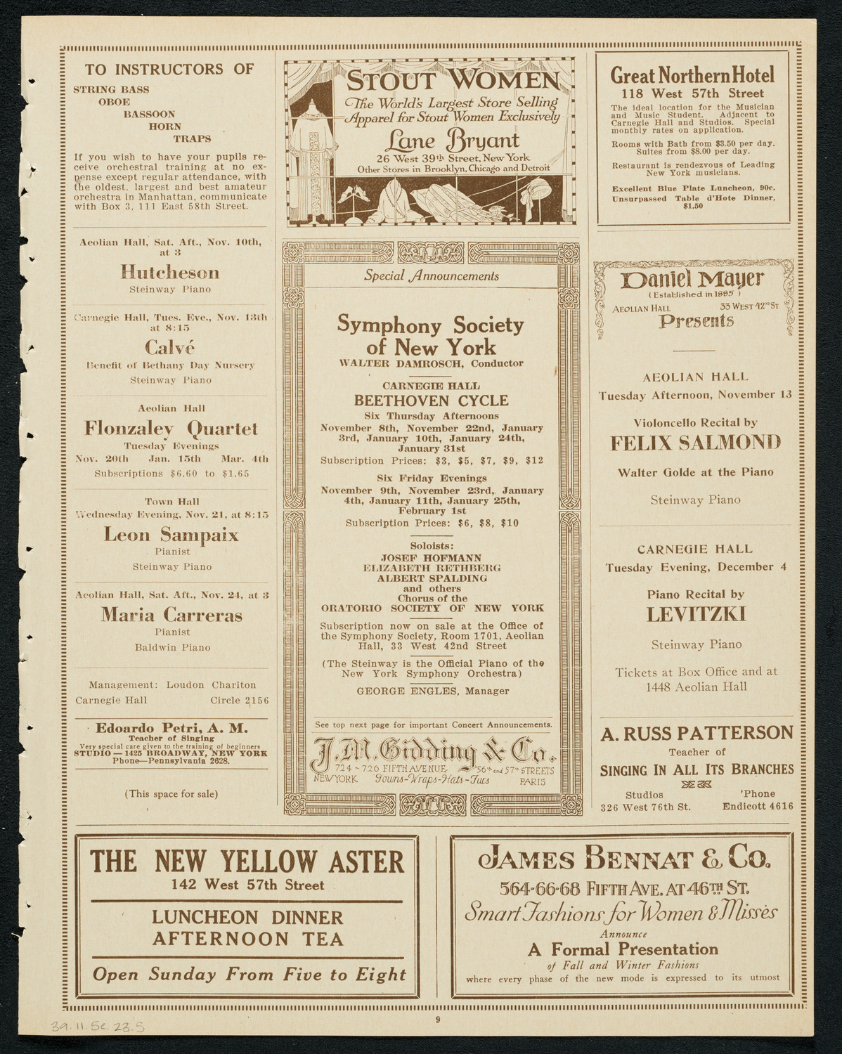 Grand Charity Concert, November 5, 1923, program page 9