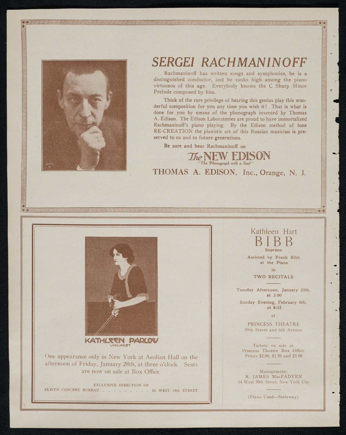 New York Philharmonic, January 20, 1921, program page 2