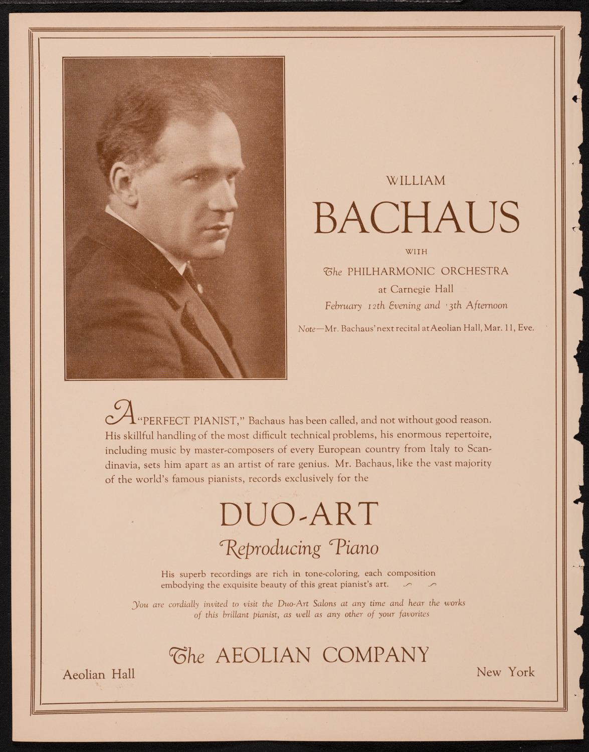 Tito Schipa, Tenor, February 9, 1925, program page 2