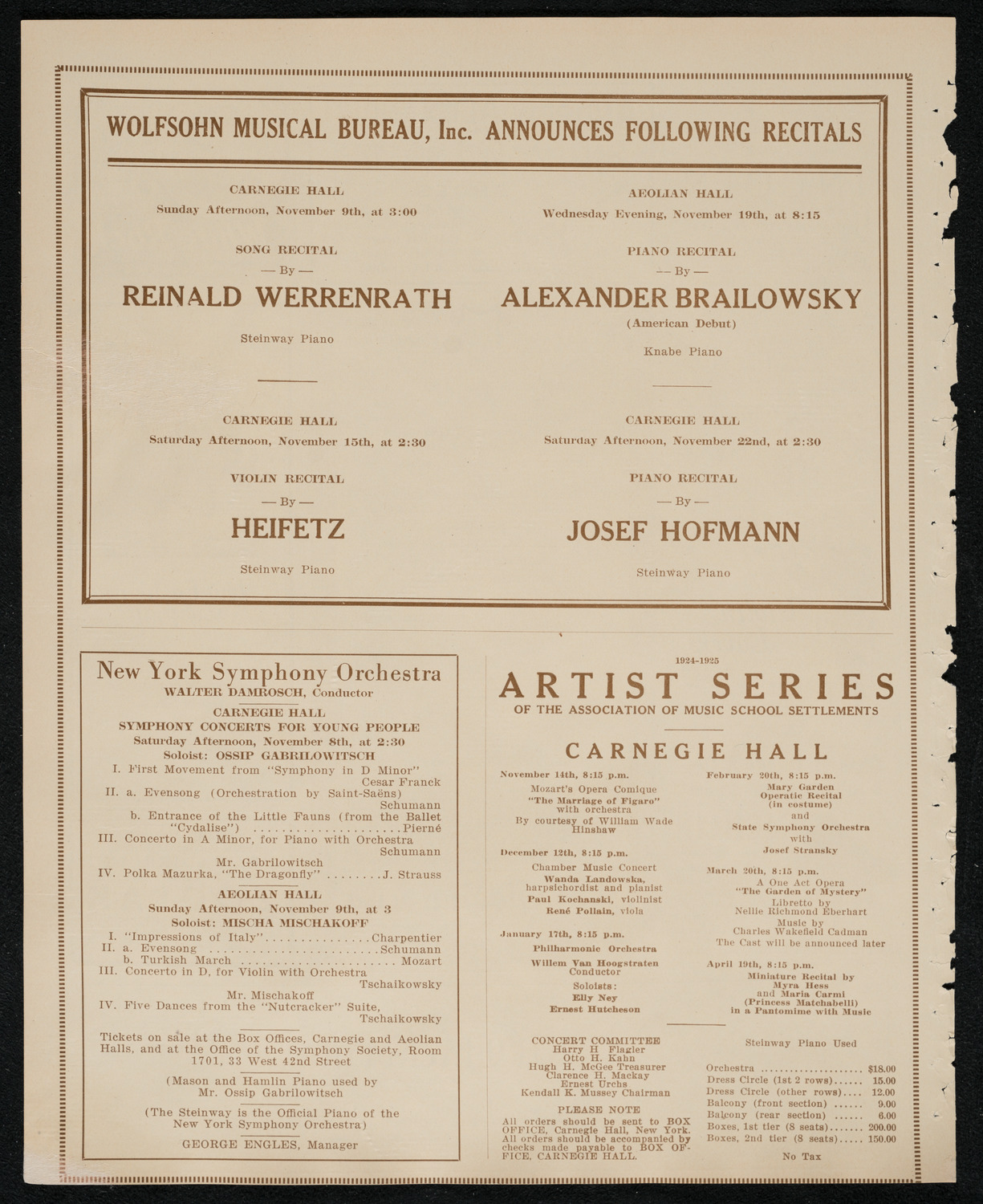 New York Symphony Orchestra, November 6, 1924, program page 8