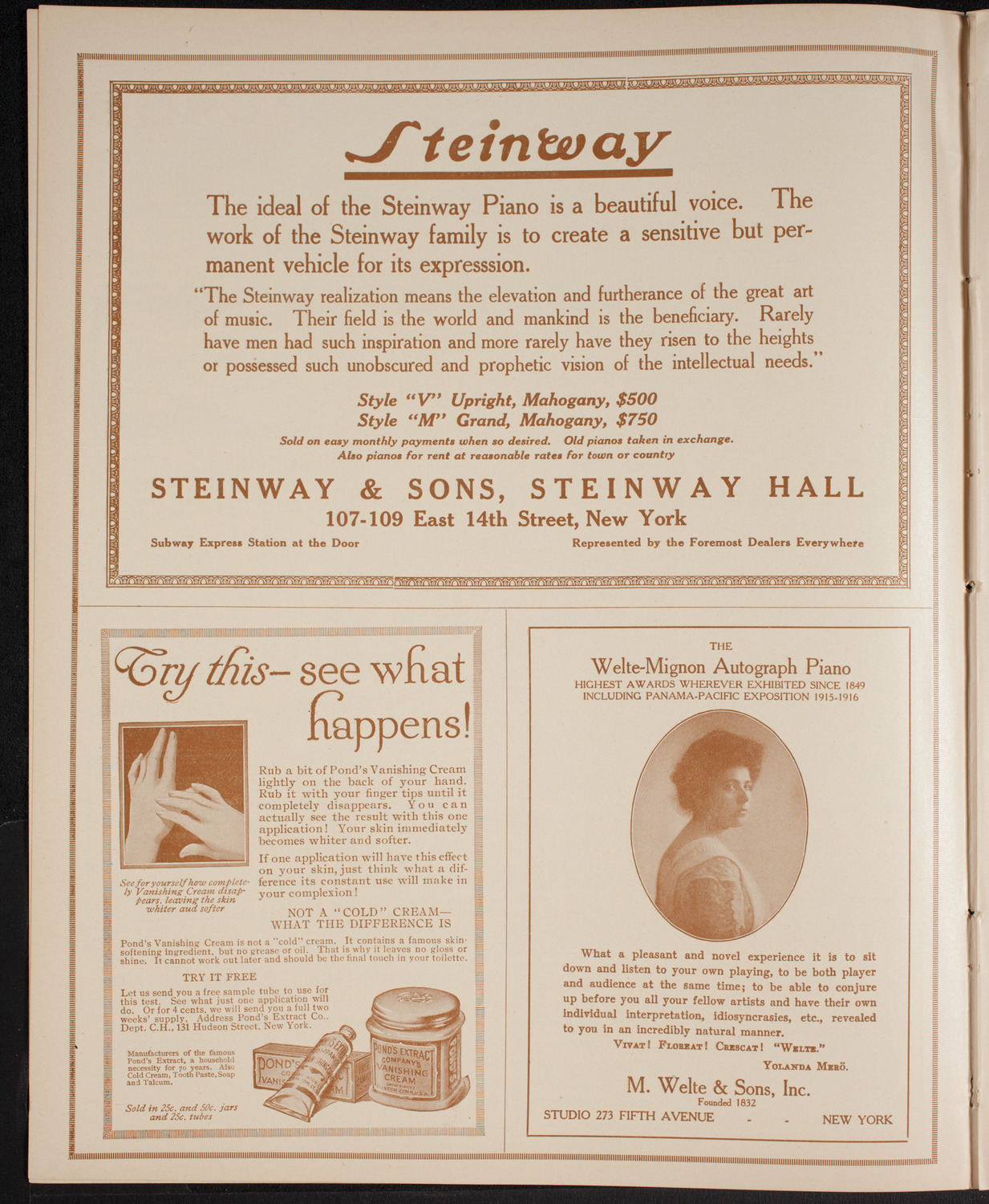New York Philharmonic, February 25, 1916, program page 4