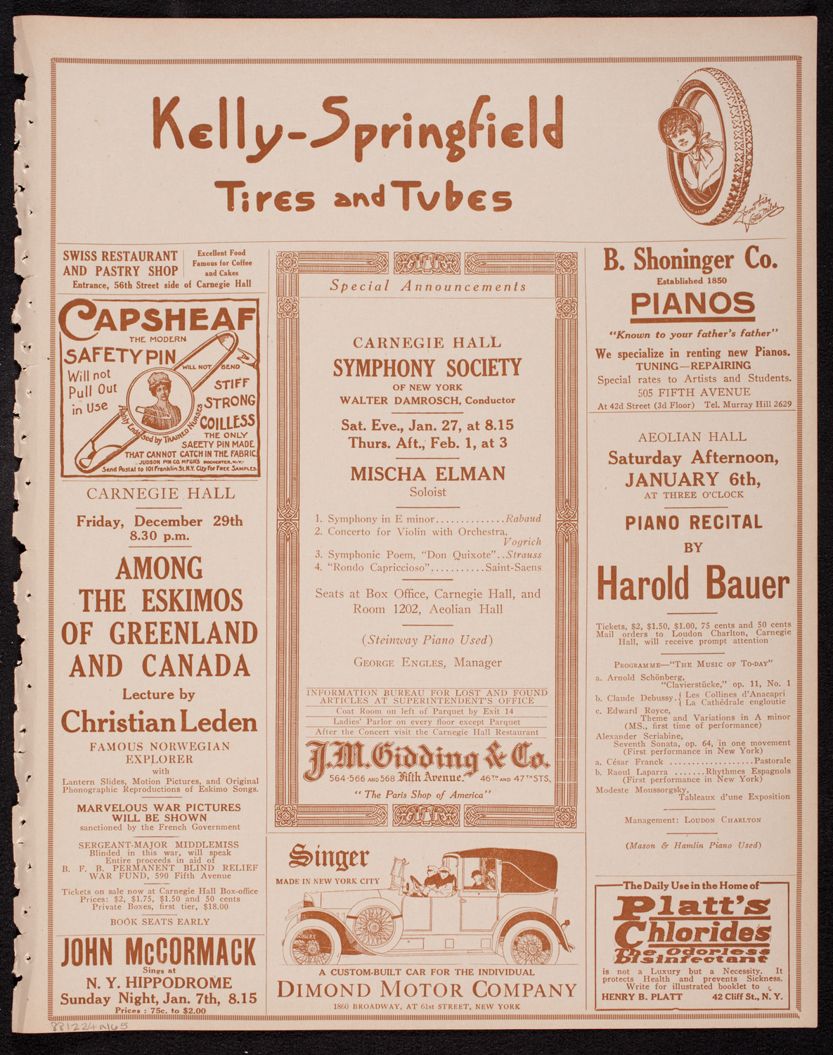 People's Symphony Concert, December 24, 1916, program page 9