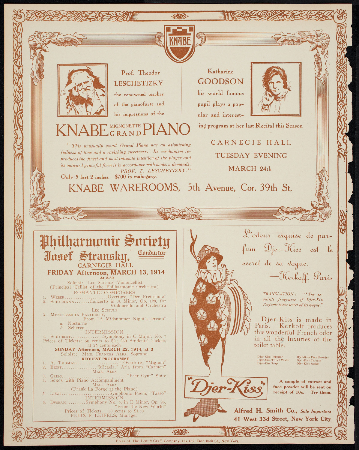 Concert of Negro Music, March 11, 1914, program page 12