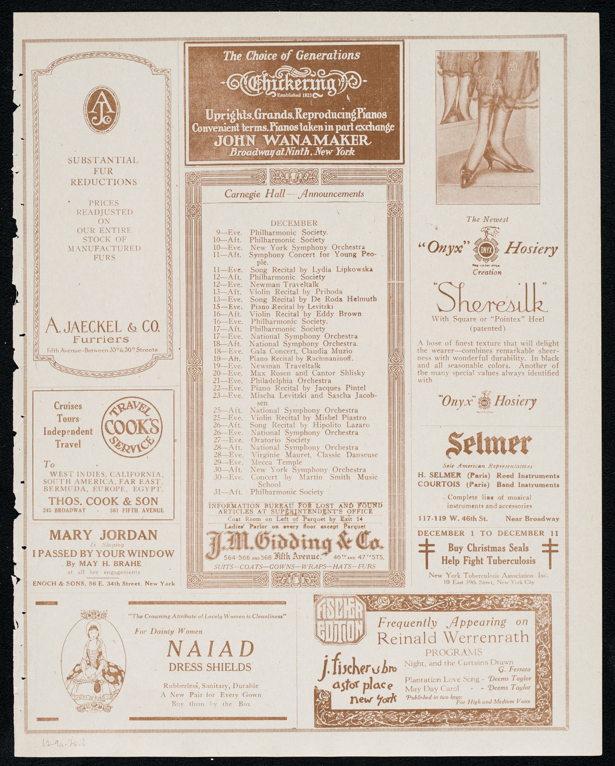 New York Symphony Orchestra, December 9, 1920, program page 3
