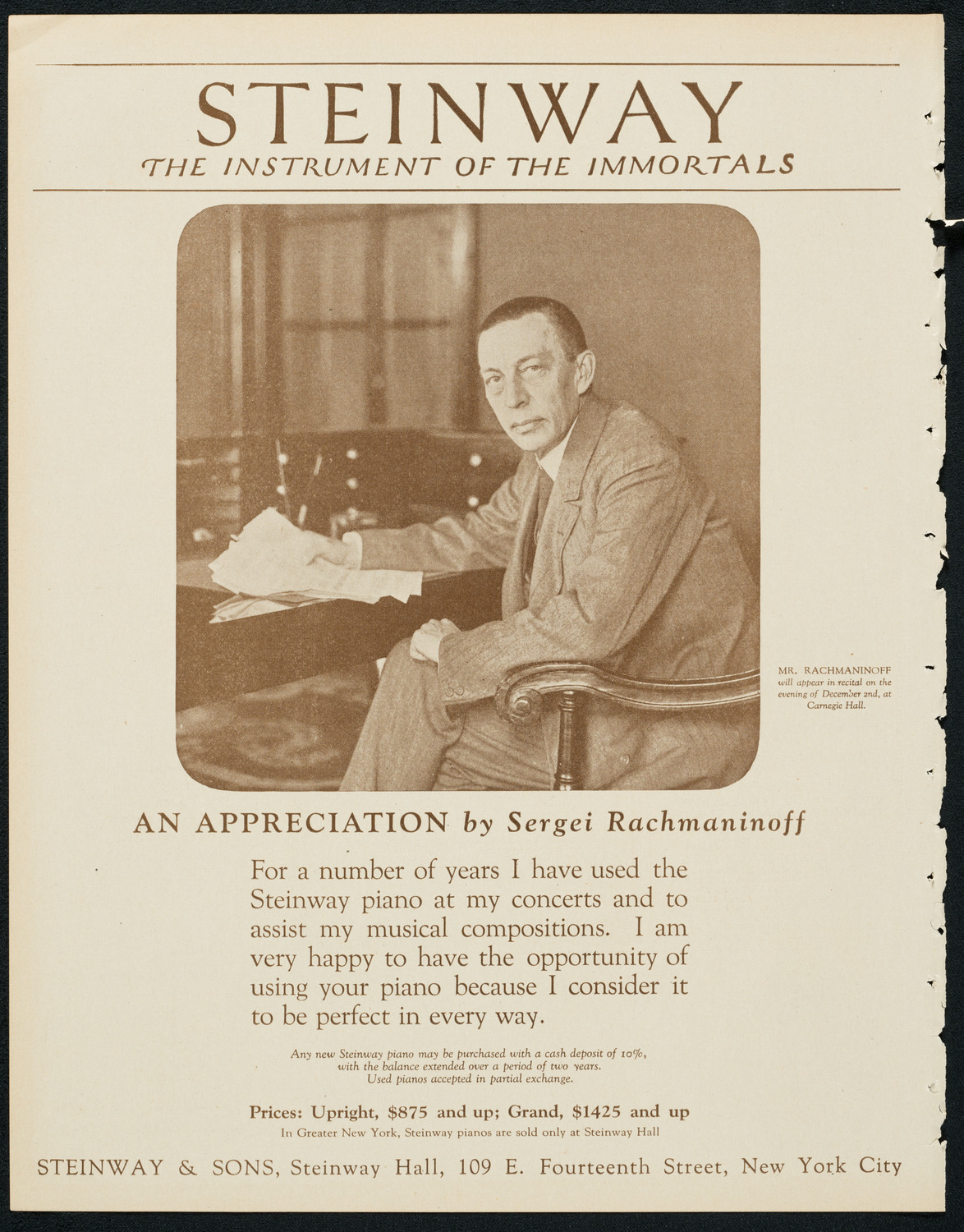 New York Philharmonic, November 25, 1923, program page 4
