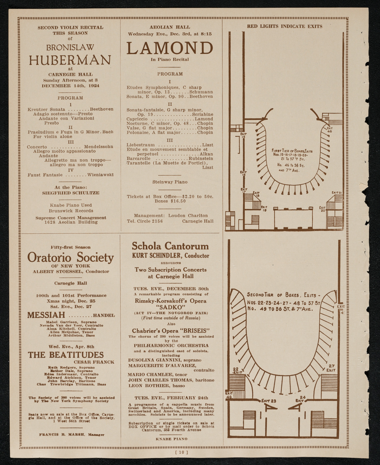 New York Philharmonic Students' Concert, December 3, 1924, program page 10