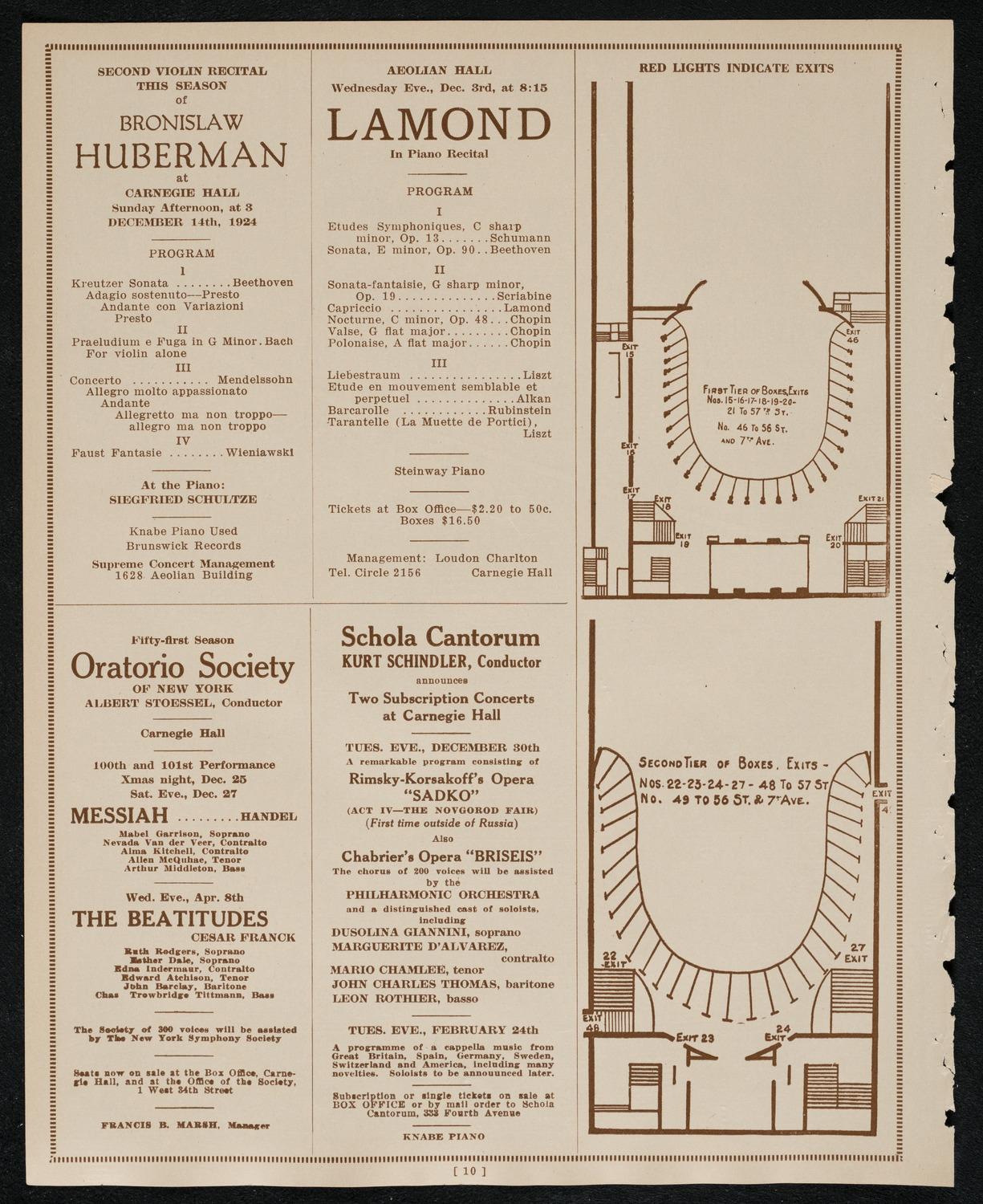 New York Philharmonic Students' Concert, December 3, 1924, program page 10