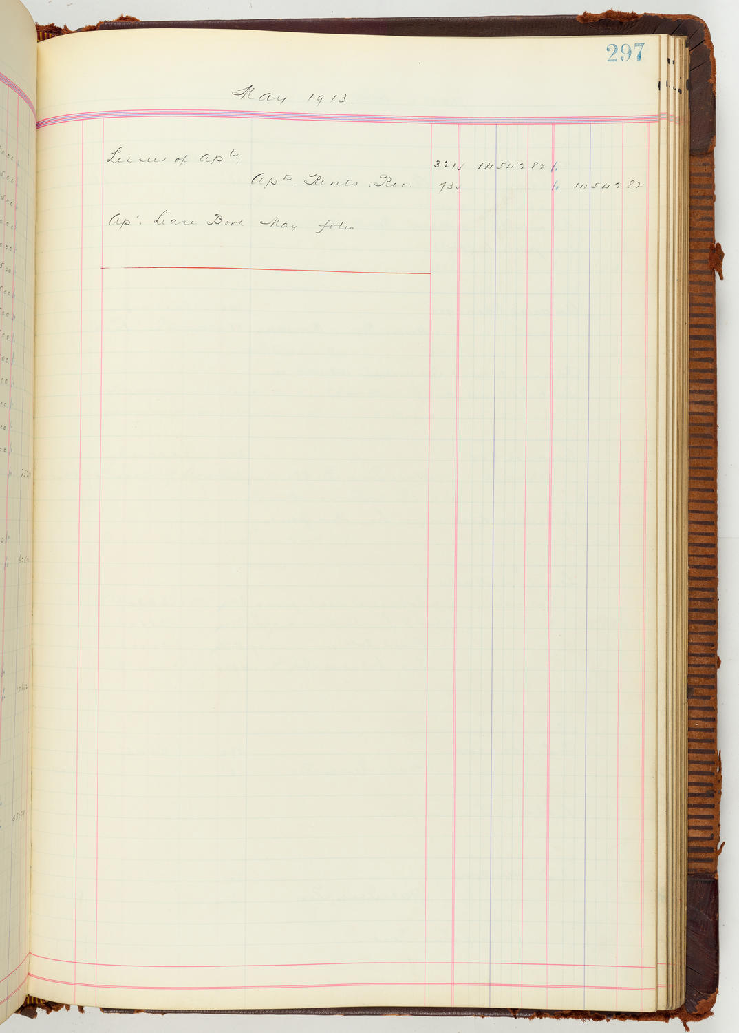 Music Hall Accounting Ledger Journal, volume 7, page 297