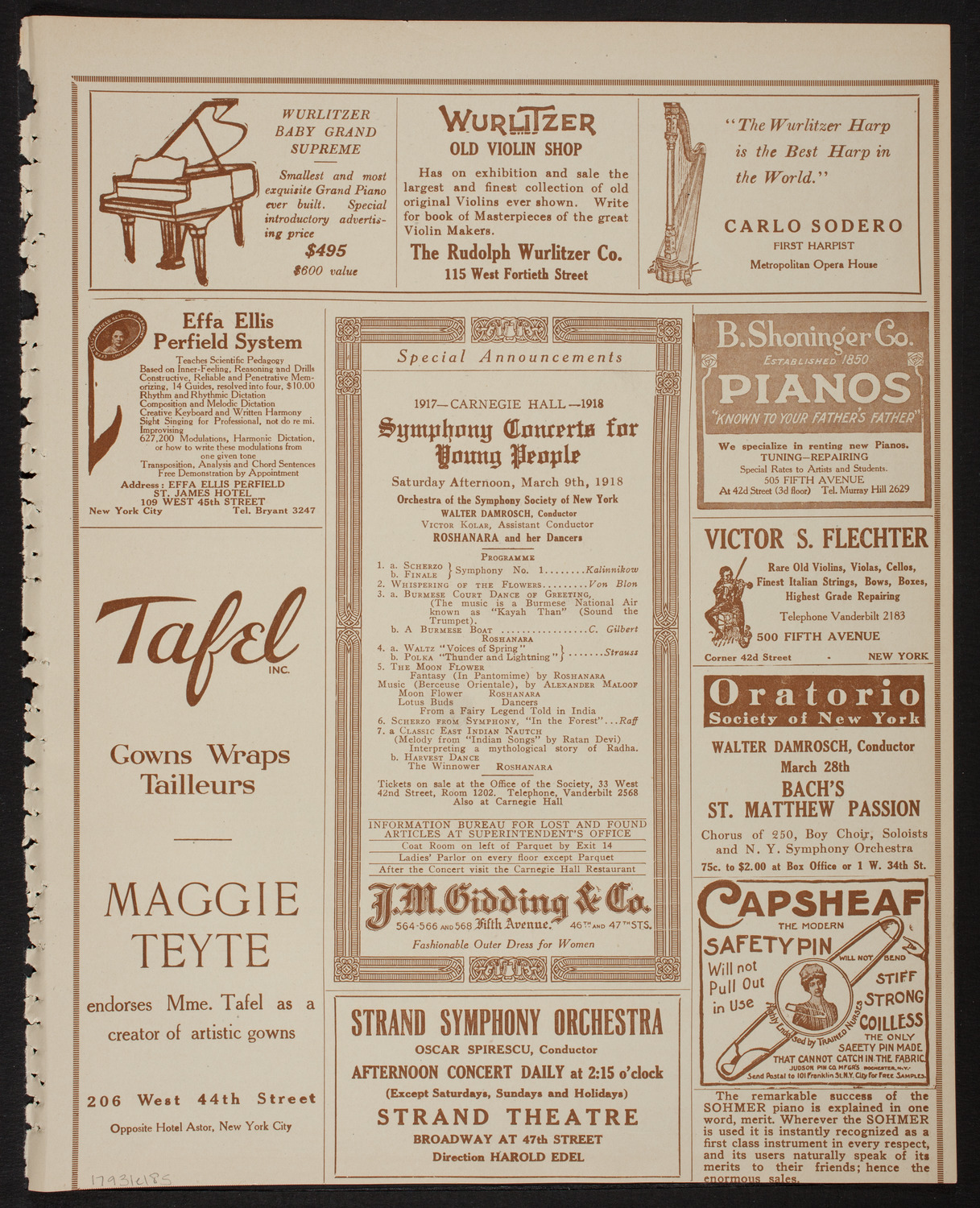 Meeting: Girls' Patriotic Service League, March 1, 1918, program page 9