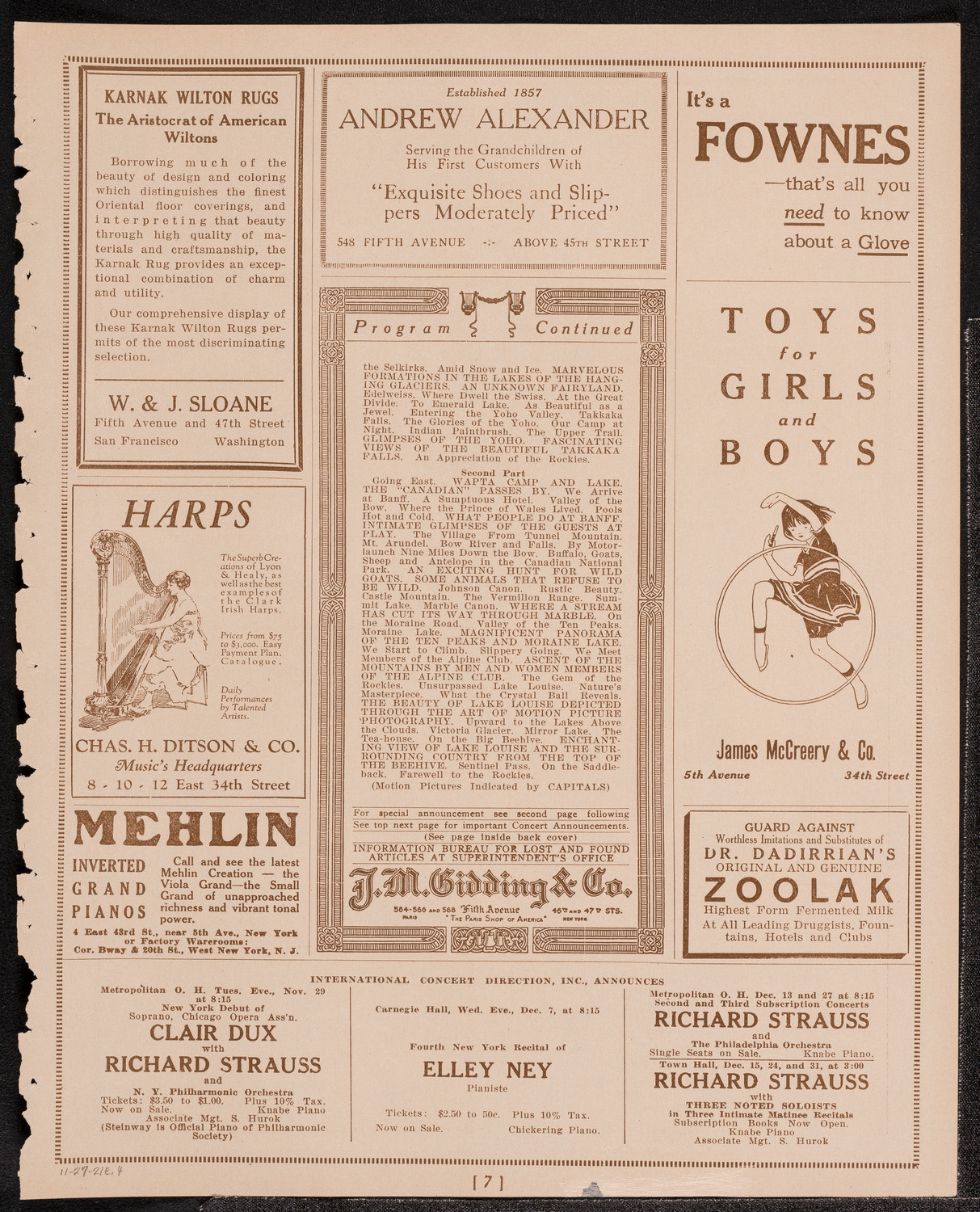 Newman Traveltalks: The Canadian Rockies, November 27, 1921, program page 7