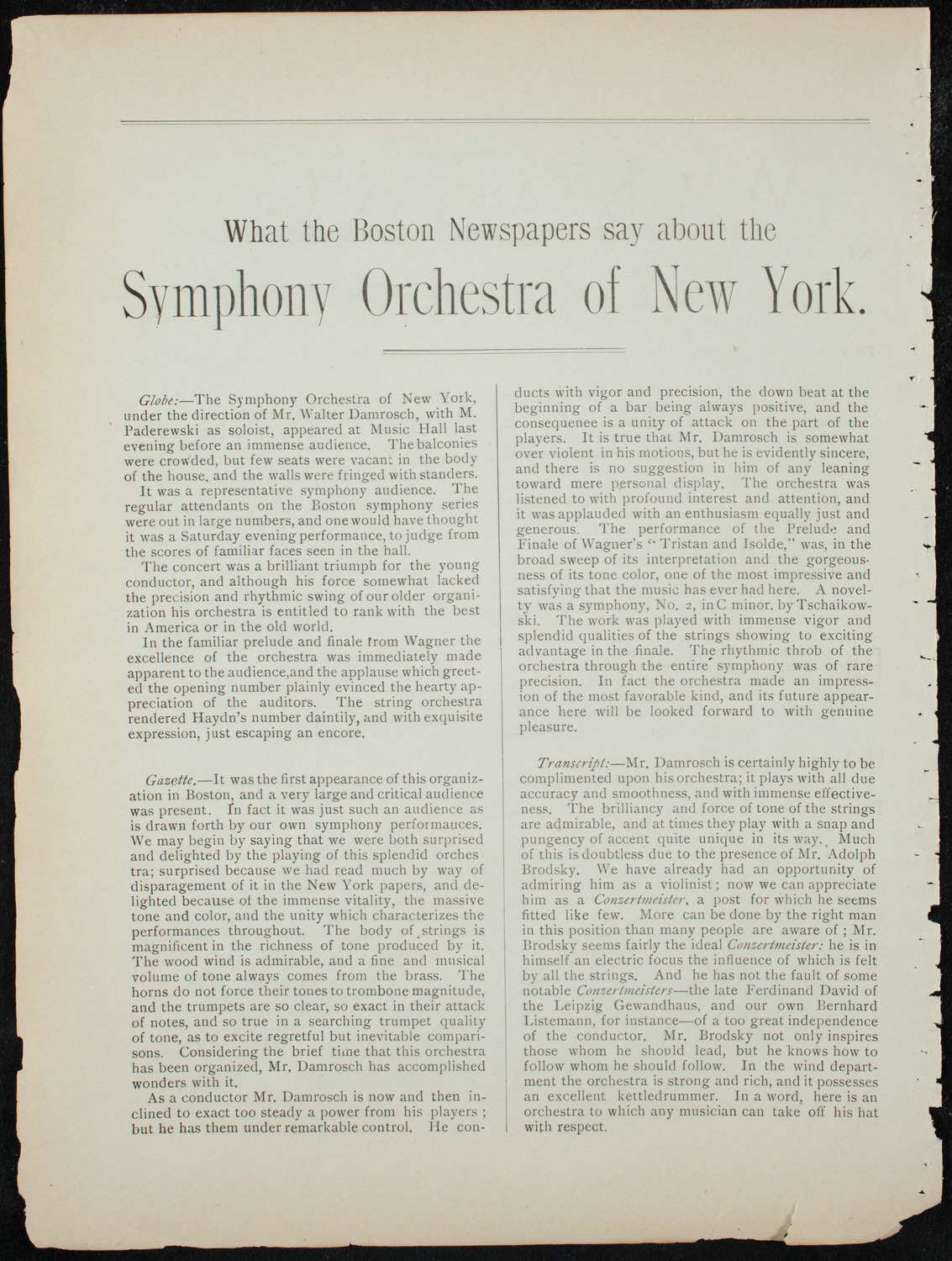 Oratorio Society of New York, December 29, 1891, program page 2