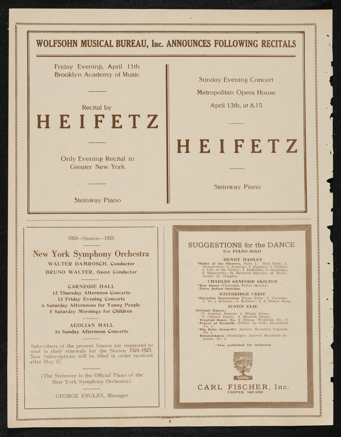 Rochester Philharmonic Orchestra, April 7, 1924, program page 8