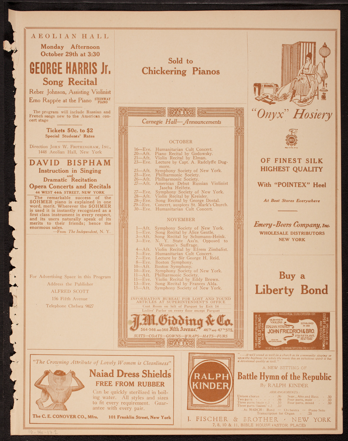 Lecture by Sergeant Arthur Guy Empey, October 14, 1917, program page 3