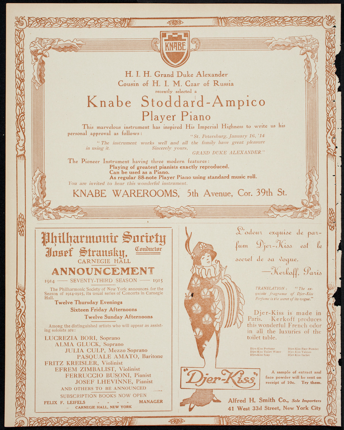 Francis MacMillen, Violin, March 25, 1914, program page 12