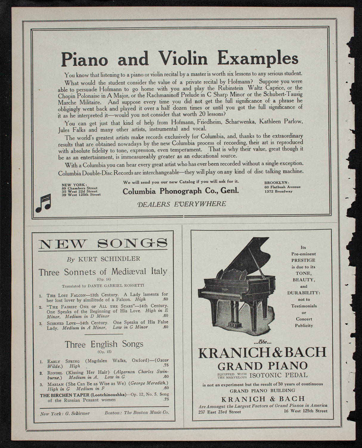 Boston Symphony Orchestra, November 9, 1912, program page 6