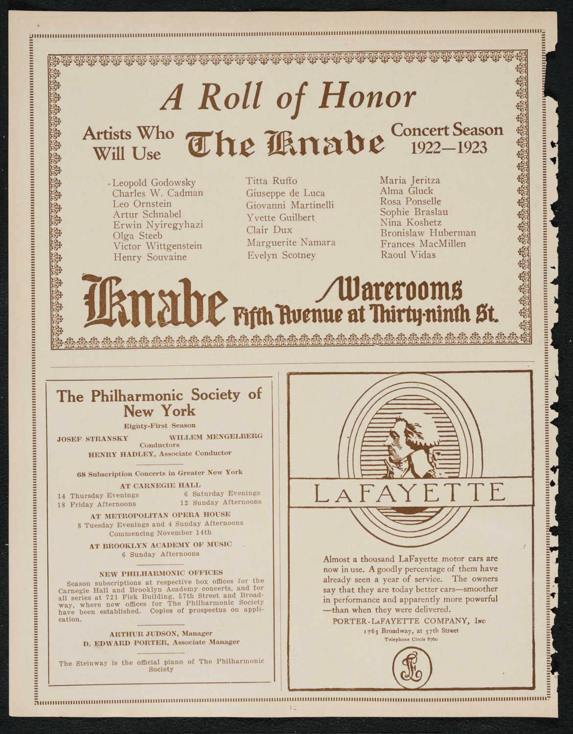 60th Birthday Celebration of Reuben Brainin, October 22, 1922, program page 12