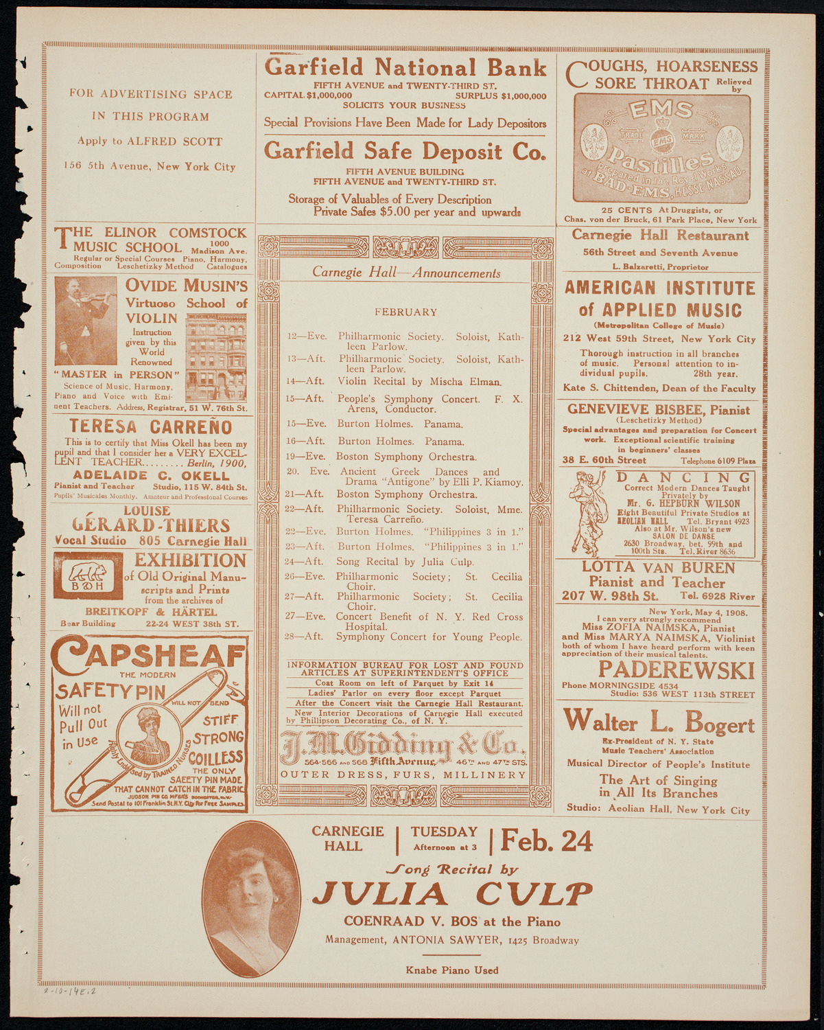 Centenary Celebration of Samuel James Tilden, February 10, 1914, program page 3