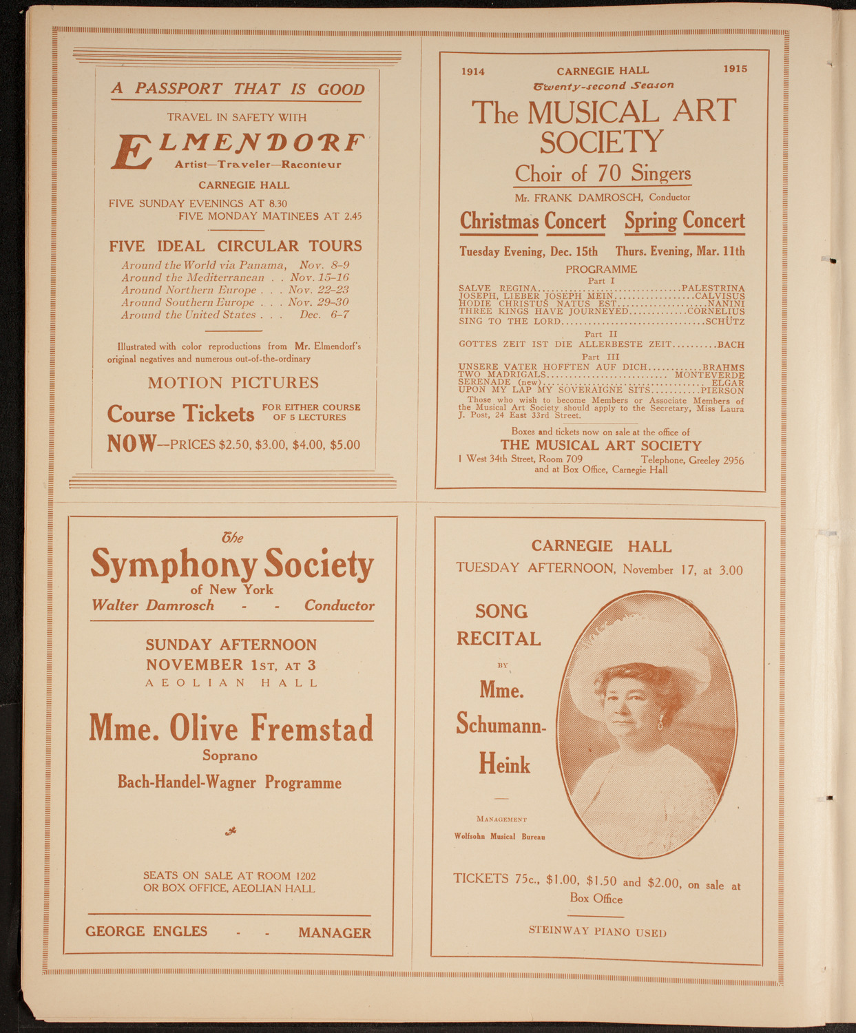 John McCormack, Tenor, October 31, 1914, program page 8