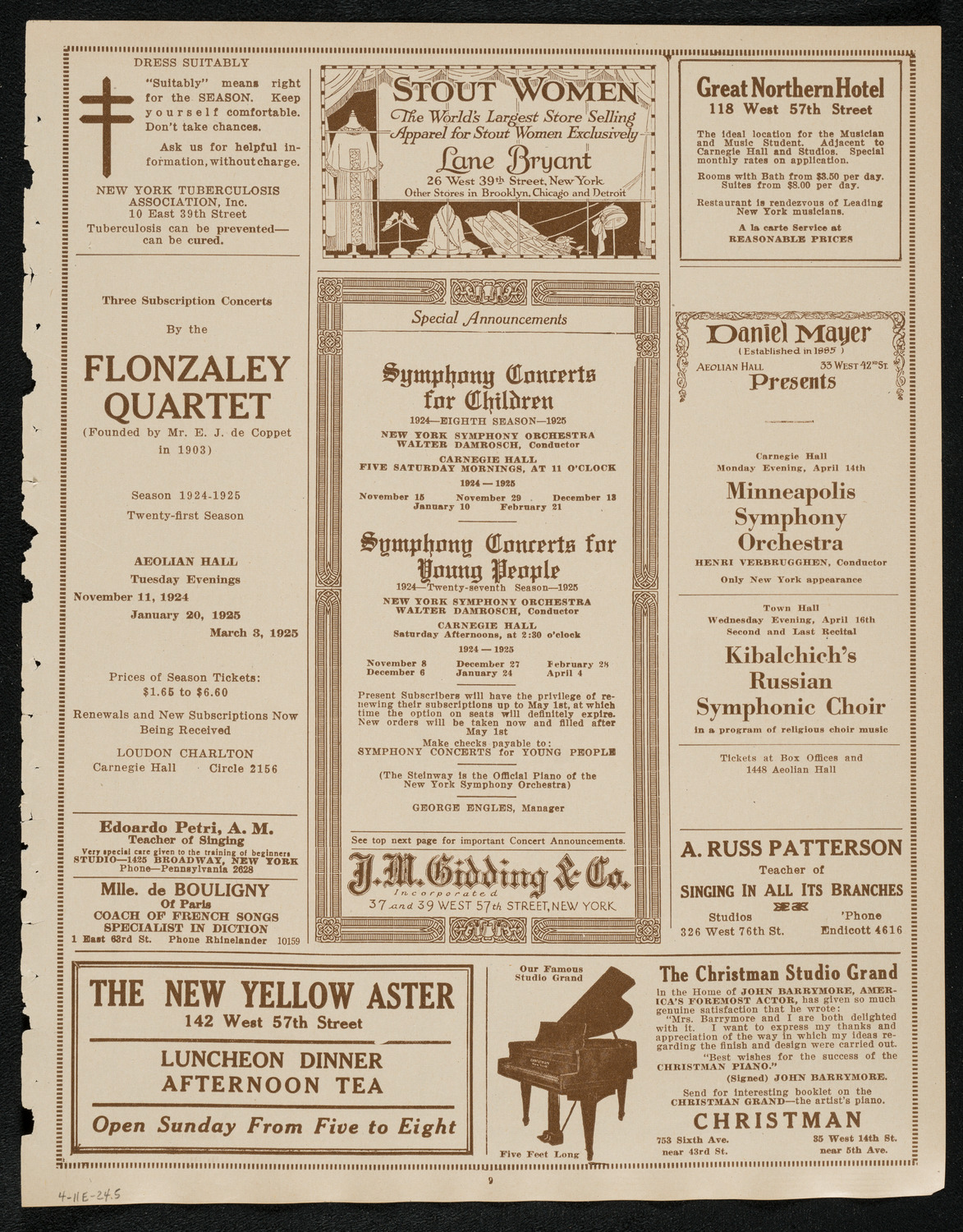 Paul Whiteman and His Orchestra with The Marmeins, April 11, 1924, program page 9