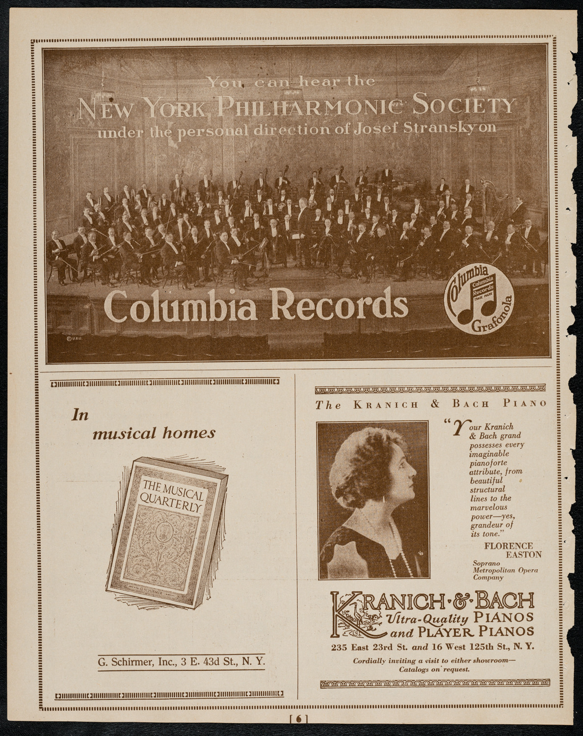 New York Philharmonic, March 26, 1922, program page 6
