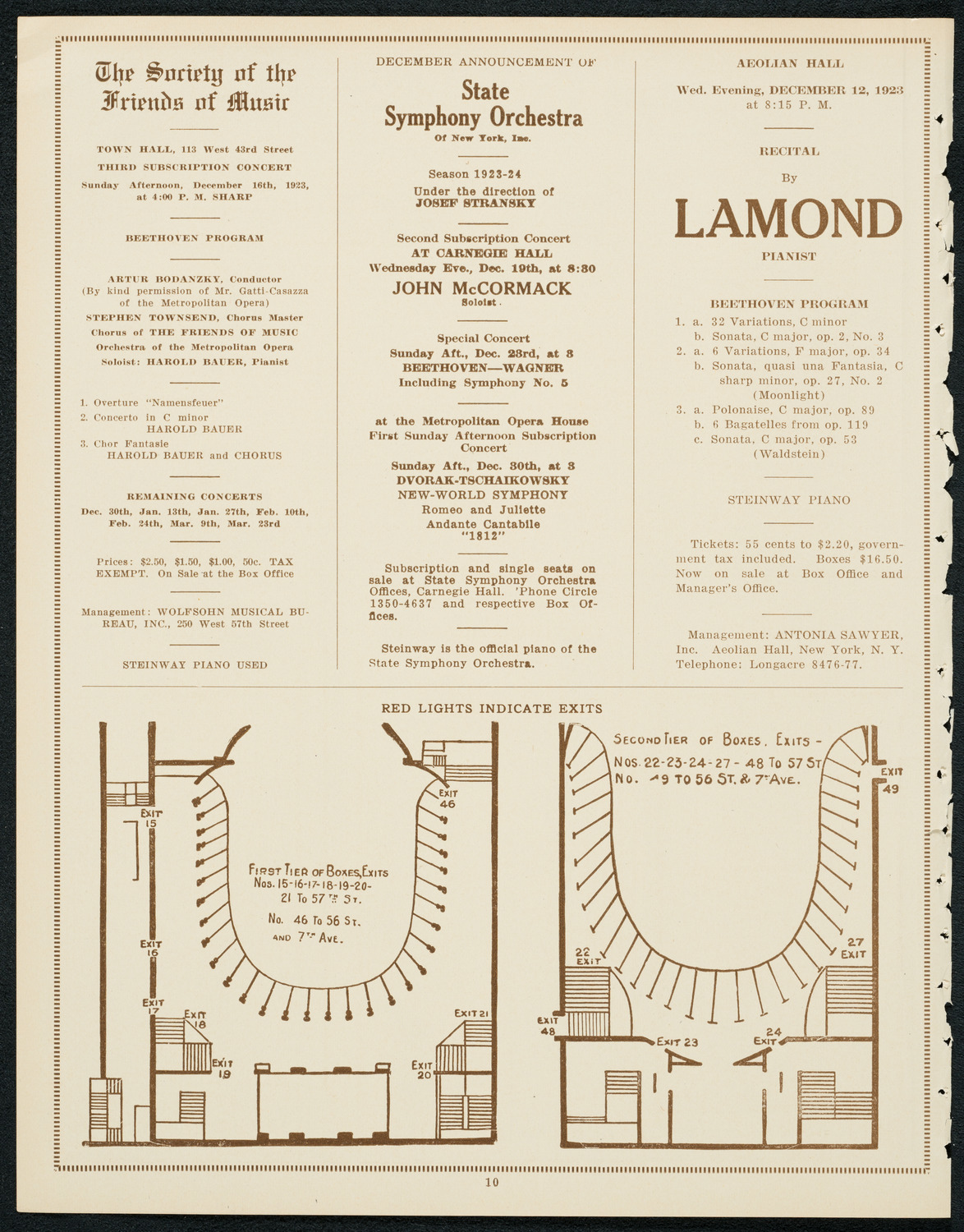 New York Philharmonic, December 7, 1923, program page 10