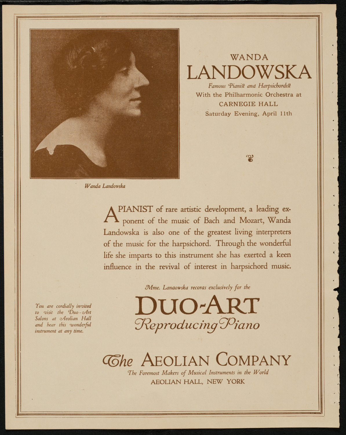 New York Philharmonic, April 11, 1925, program page 2