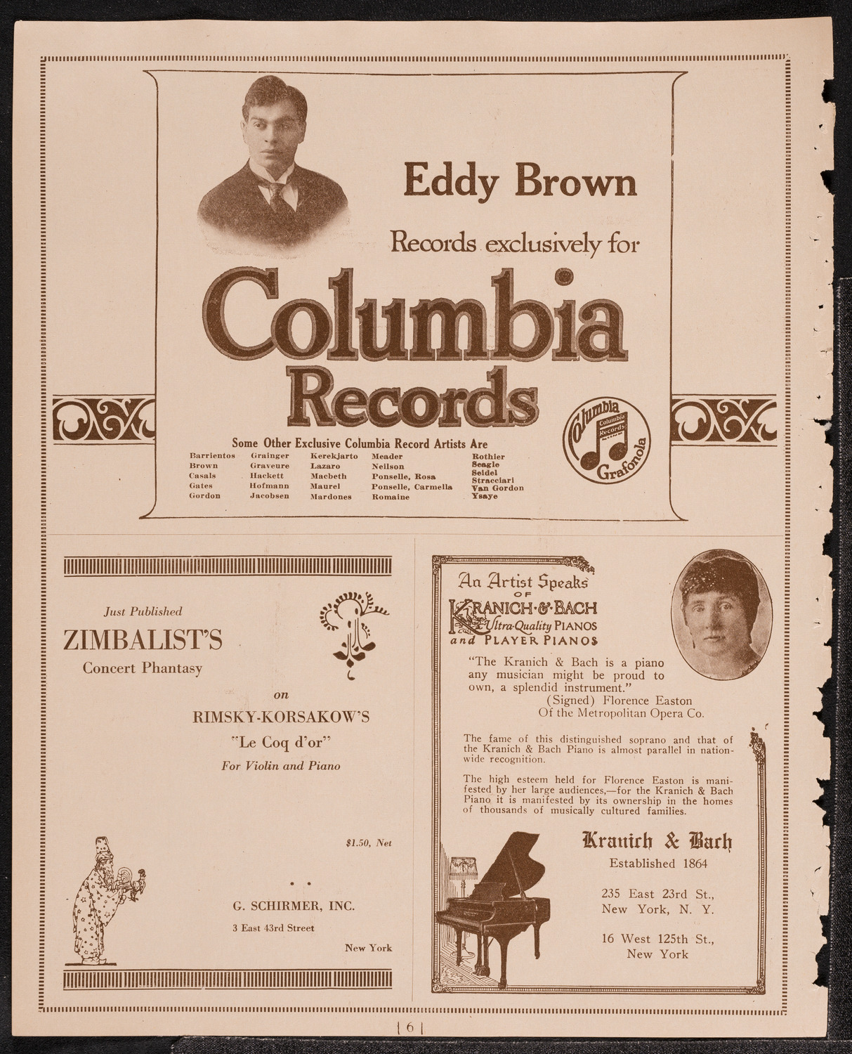 Elly Ney, Piano, November 8, 1921, program page 6
