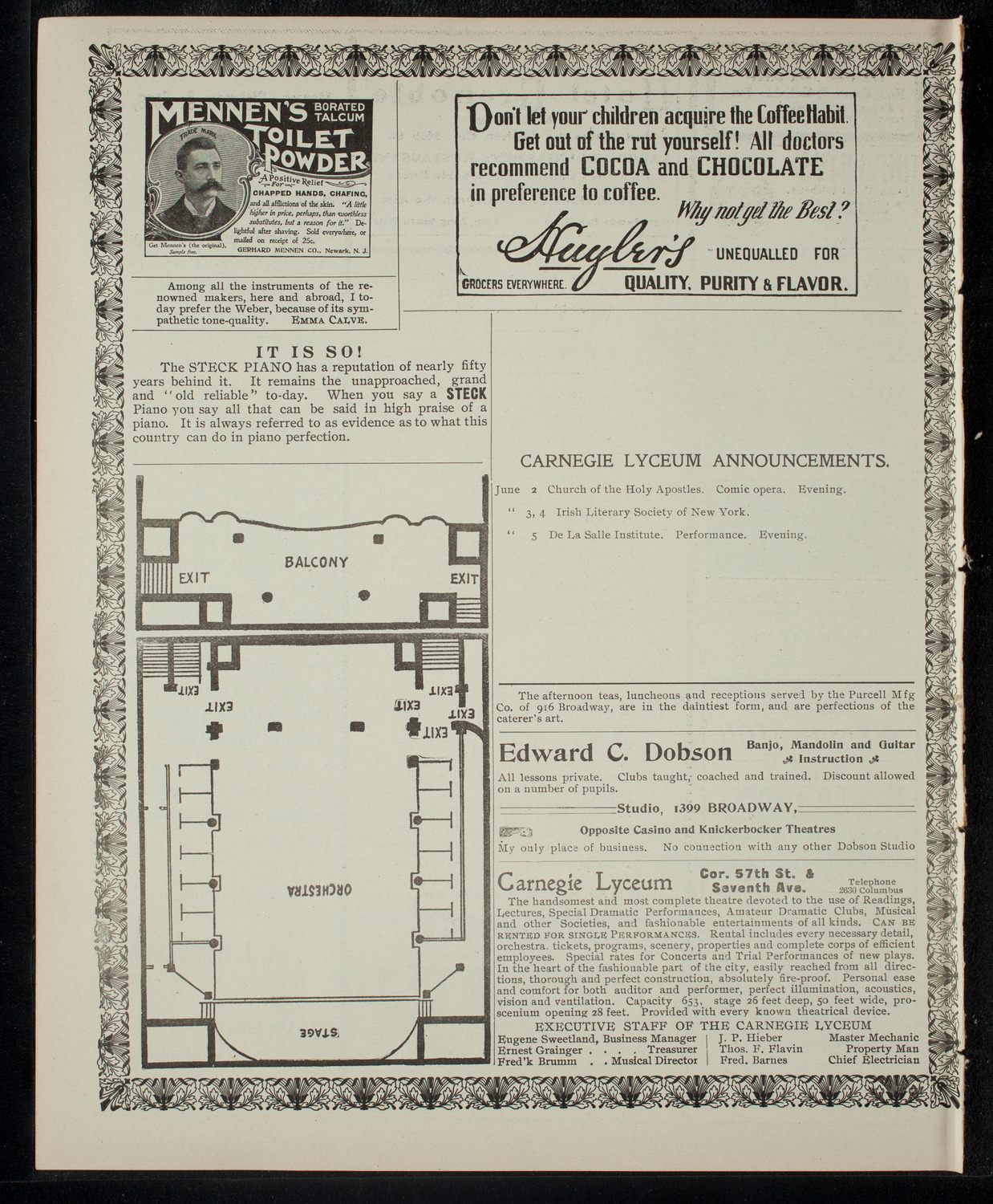 Opera Presentation by Church of the Holy Apostles, June 2, 1903, program page 4