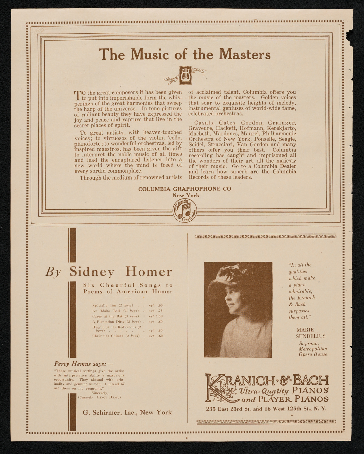 Louise Homer, Contralto, and Louise Homer Stires, Soprano, January 20, 1923, program page 6