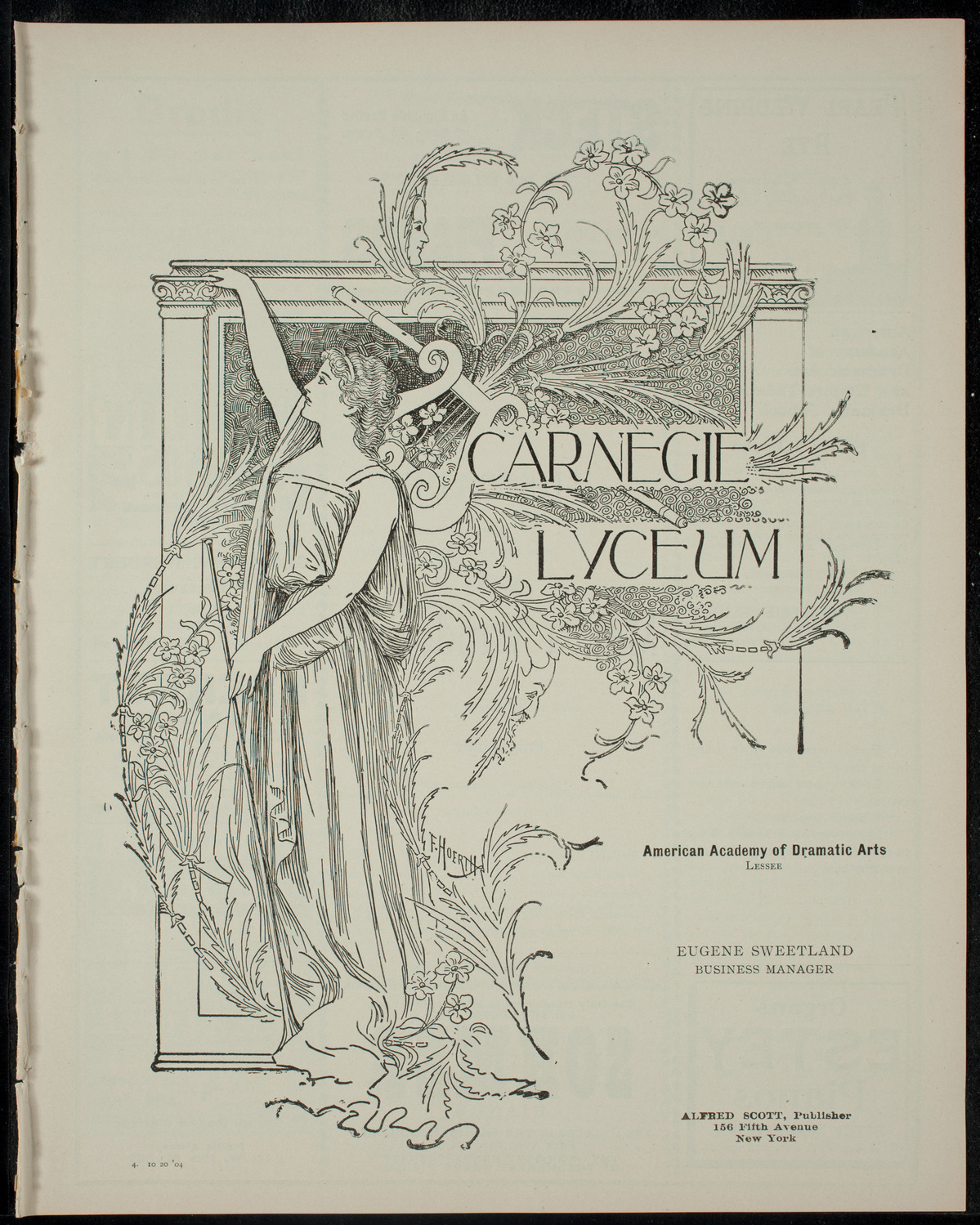 Merva Vanderbilt with Albertus Shelley, October 20, 1904, program page 1
