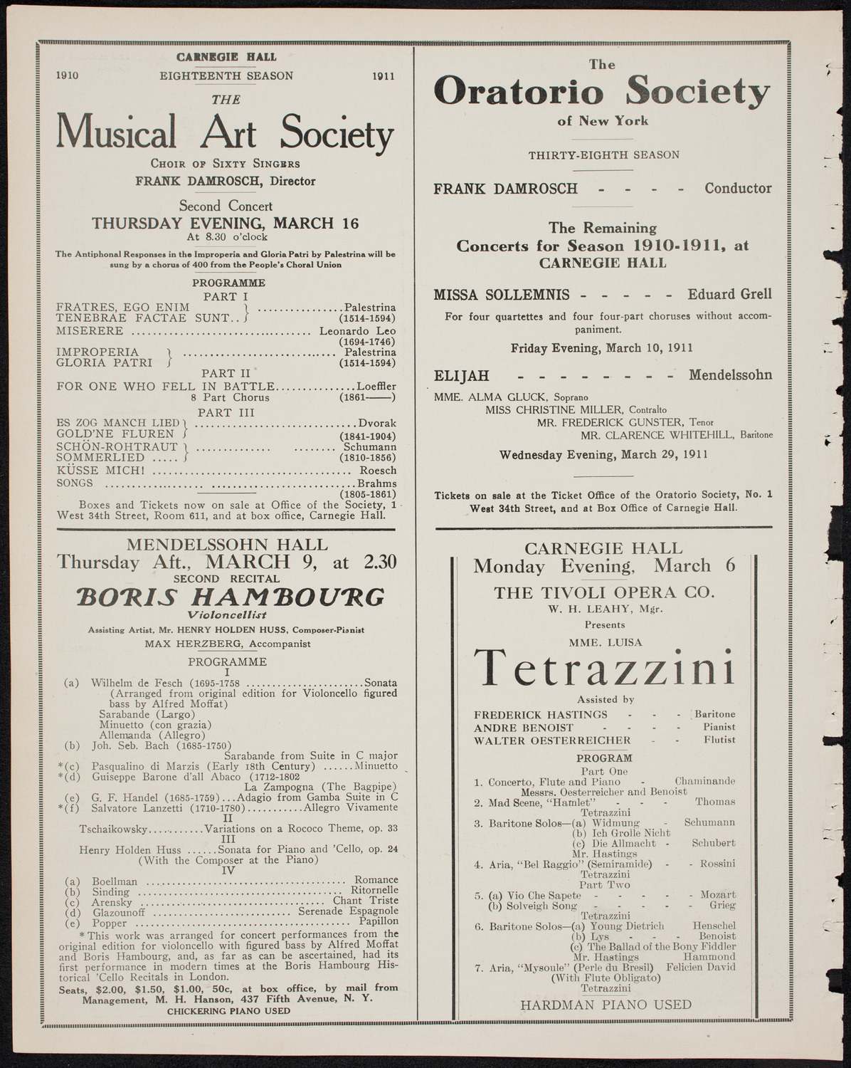 Farnsworth's Travel Talks, March 6, 1911, program page 10