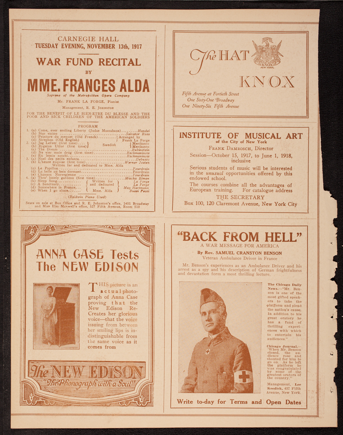 Lecture by Sergeant Arthur Guy Empey, November 4, 1917, program page 2
