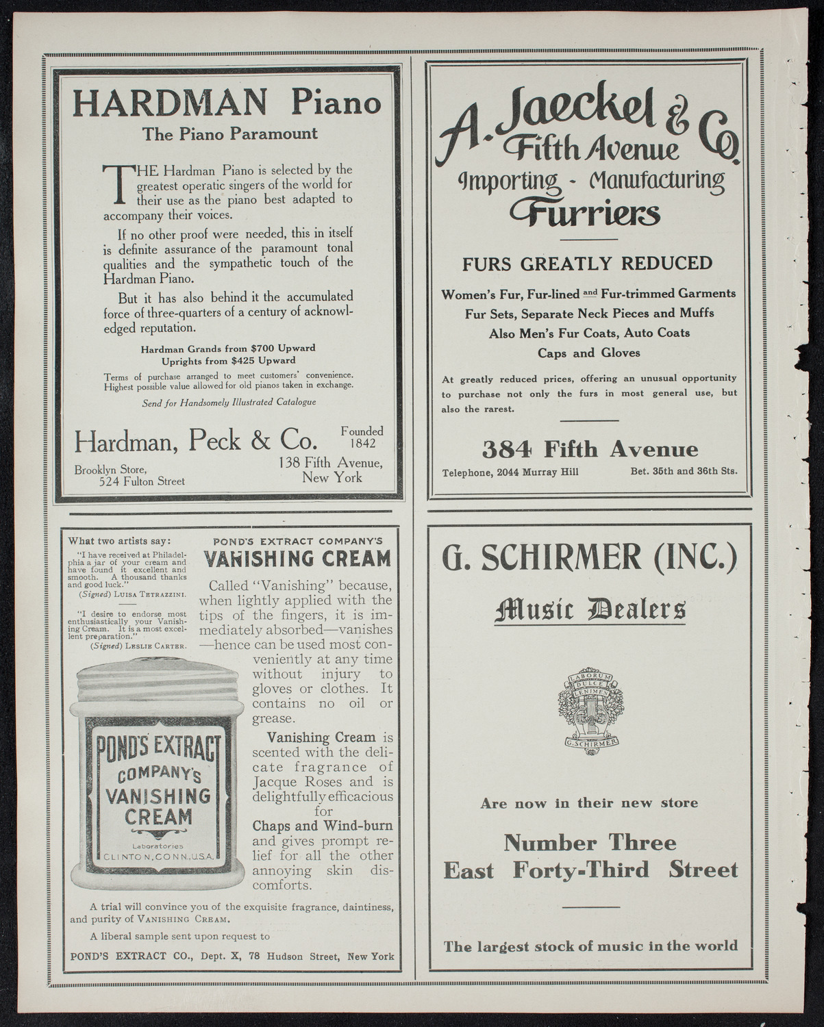 Edmond Clement, Tenor, January 18, 1911, program page 8