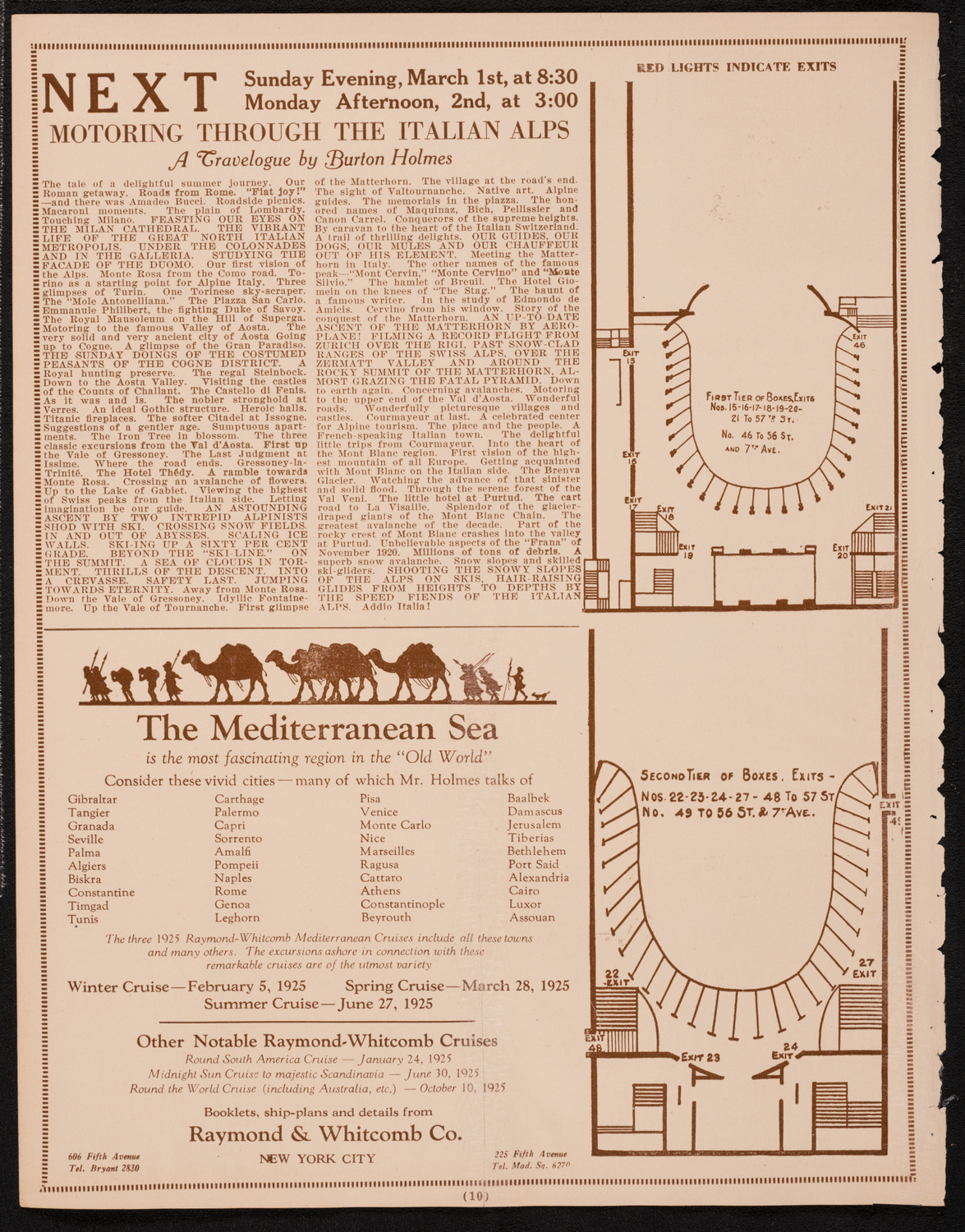 Burton Holmes Travelogue: Rome, February 24, 1925, program page 10