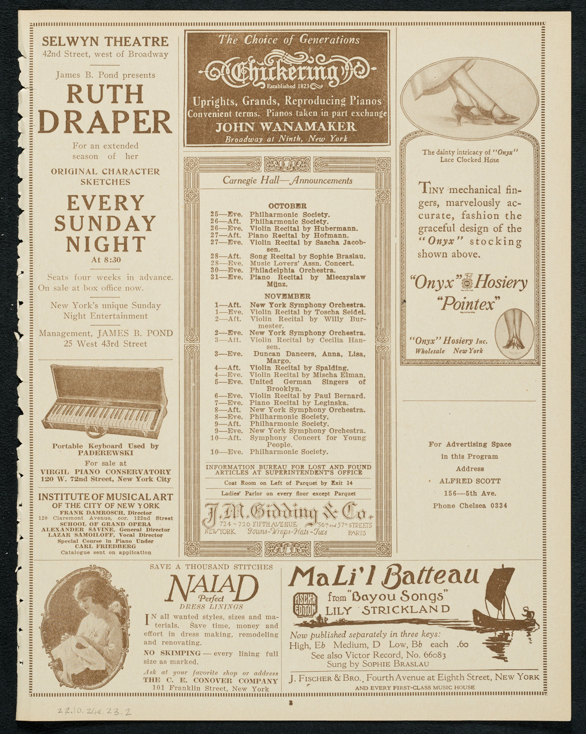 Paul Althouse and Arthur Middleton, October 24, 1923, program page 3