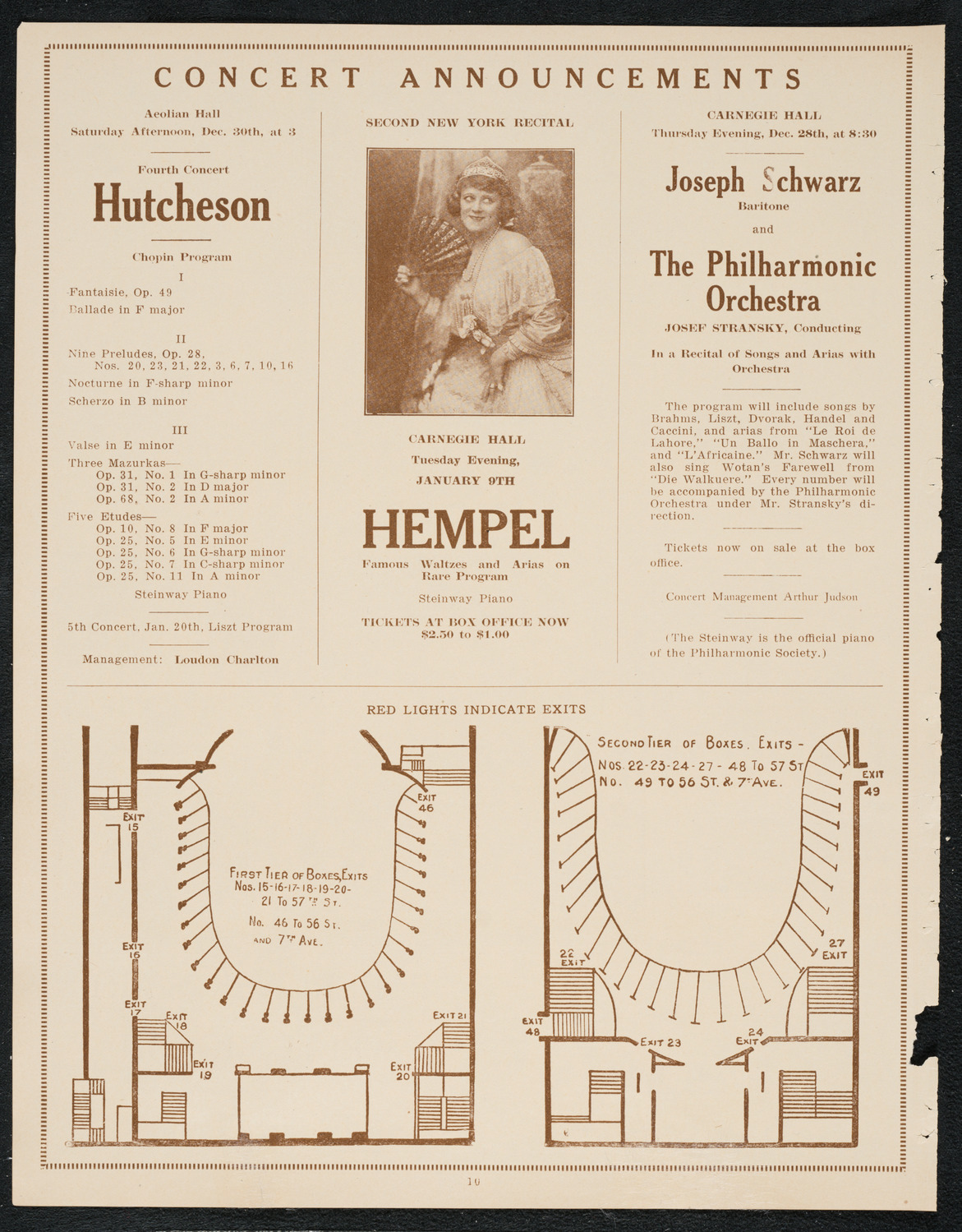 Ignacy Jan Paderewski, Piano, December 16, 1922, program page 10