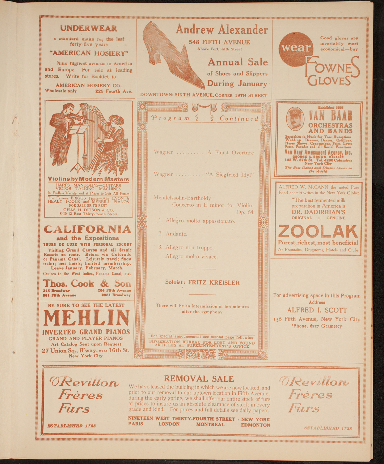 Boston Symphony Orchestra, January 7, 1915, program page 7