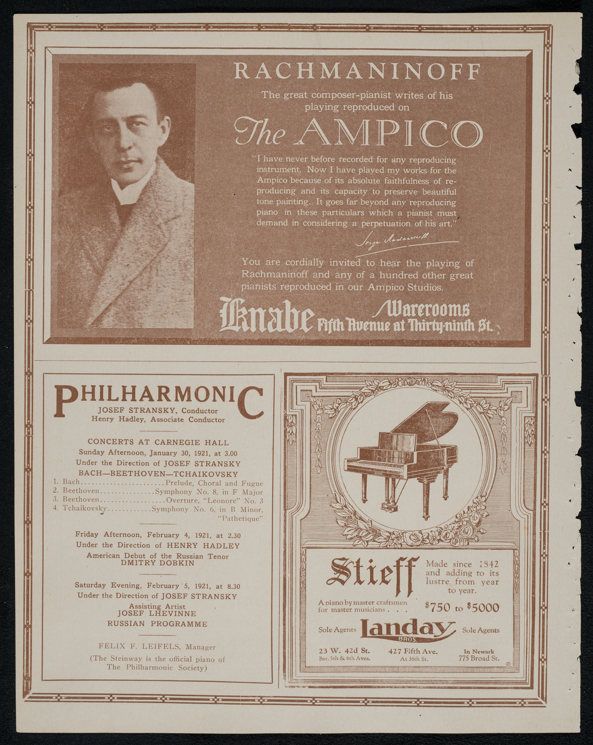 New York Philharmonic, January 28, 1921, program page 12