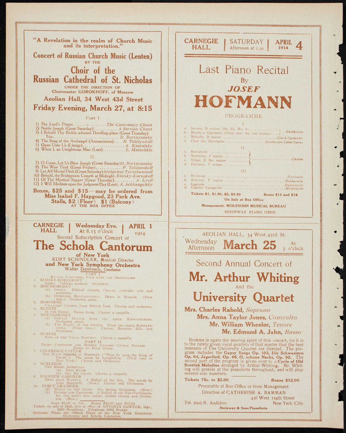 Katharine Goodson, Piano, March 24, 1914, program page 10