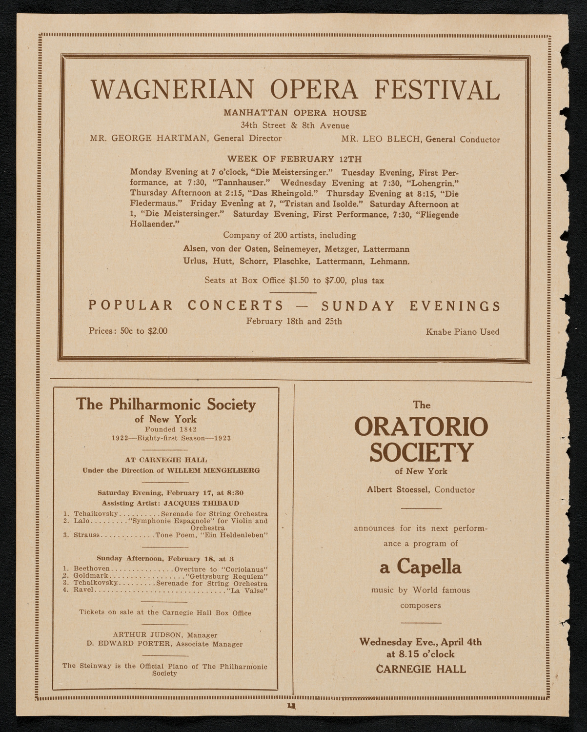 Symphony Concert for Young People, February 17, 1923, program page 12